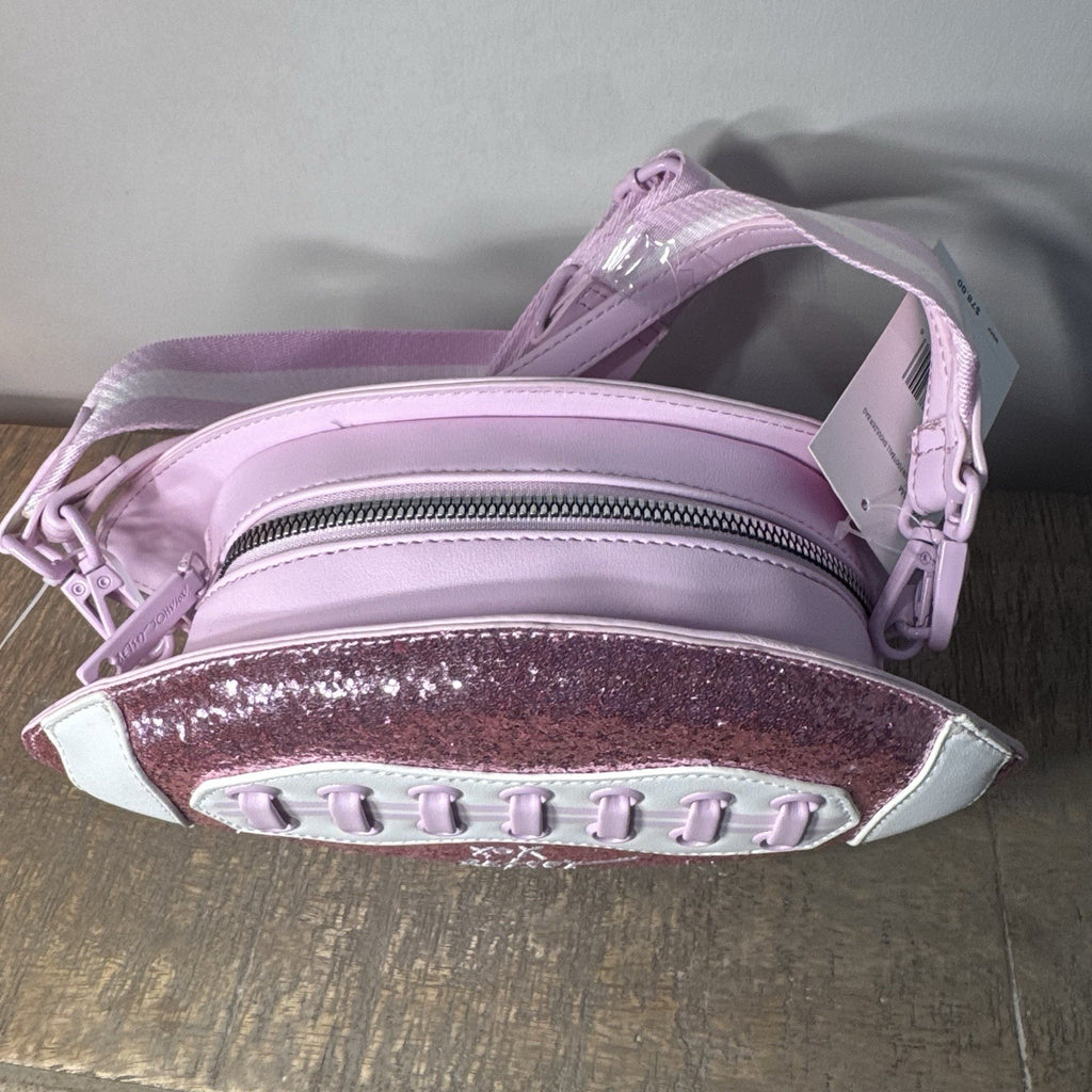 Betsey Johnson XOTEAM Pink Sequin Football Crossbody Shoulder Bag NWT Blush