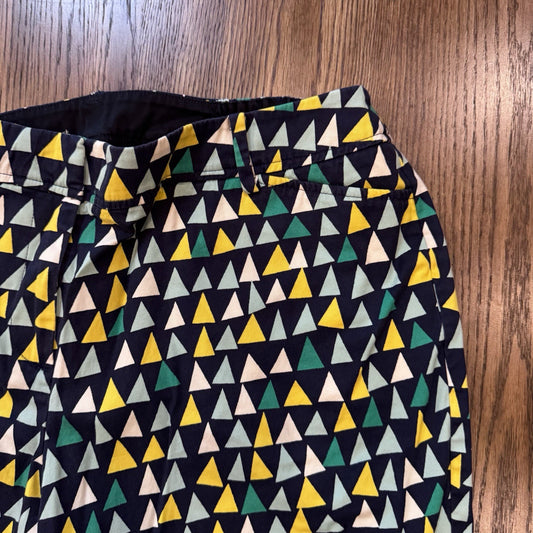 Talbots Perfect Shorts Size 14W | Colorful Triangle Print | Stretch Cotton
