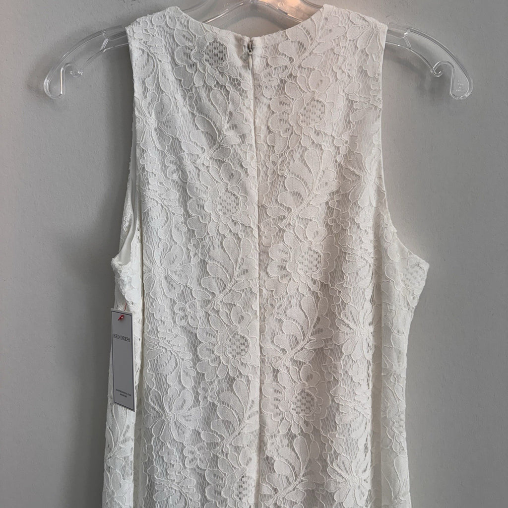NWT Aura Red Dress Boutique White Lace Maxi Dress Sleeveless Women’s Small