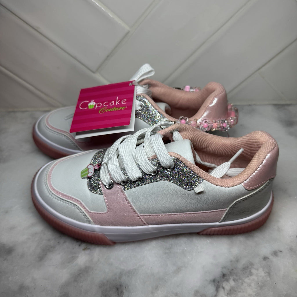 Cupcake Couture Girl Sneakers Size 2 Beaded Pink