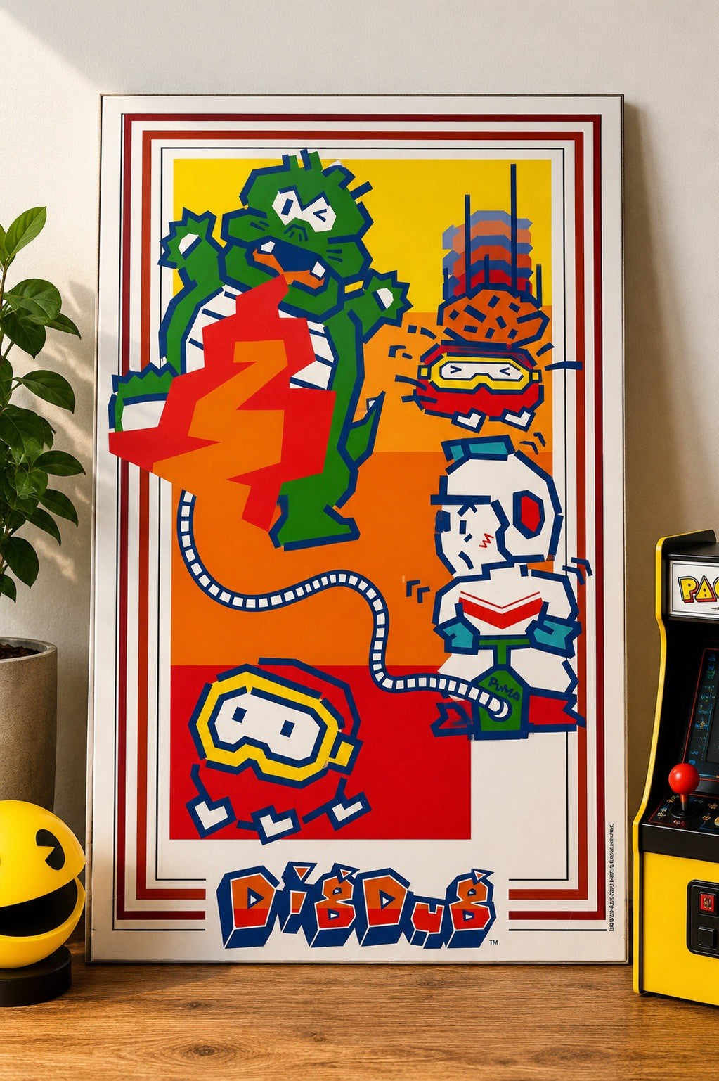 Dig Dug Retro Arcade Canvas Wall Art 13x19 Namco Game Room Decor