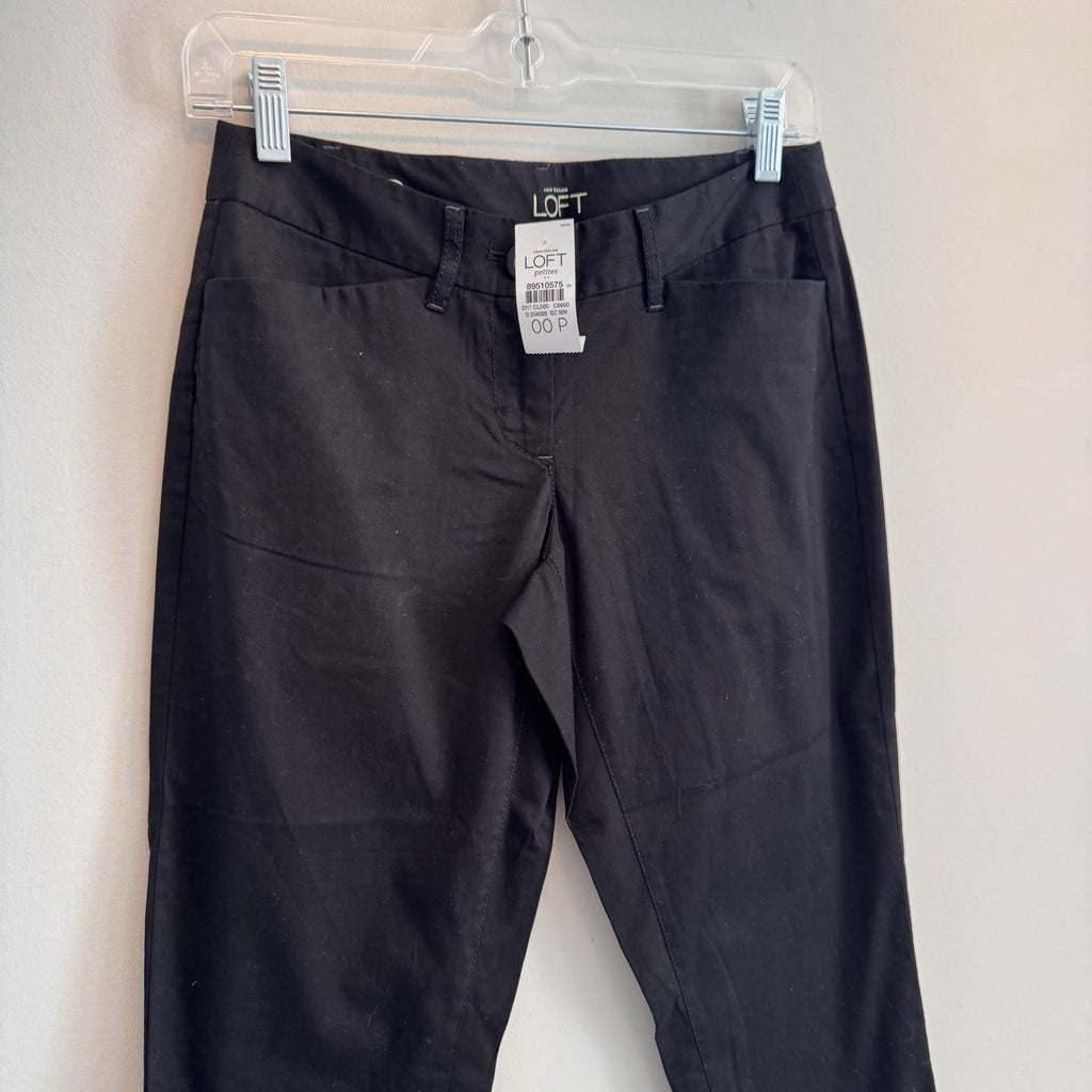 Ann Taylor LOFT Curvy Crop Pants 00P Petite Black Career Work NWT Women’s