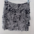 INC International Concepts Skirt Size S Black White Ruffle Tiered Lined