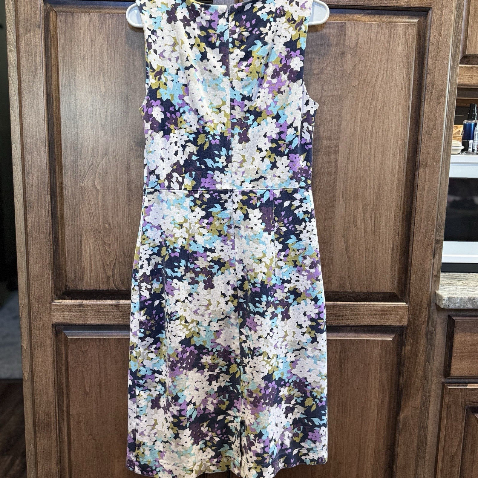 Lands’ End Women’s Sleeveless Floral Dress Size 6 Tall Multicolor Fit & Flare