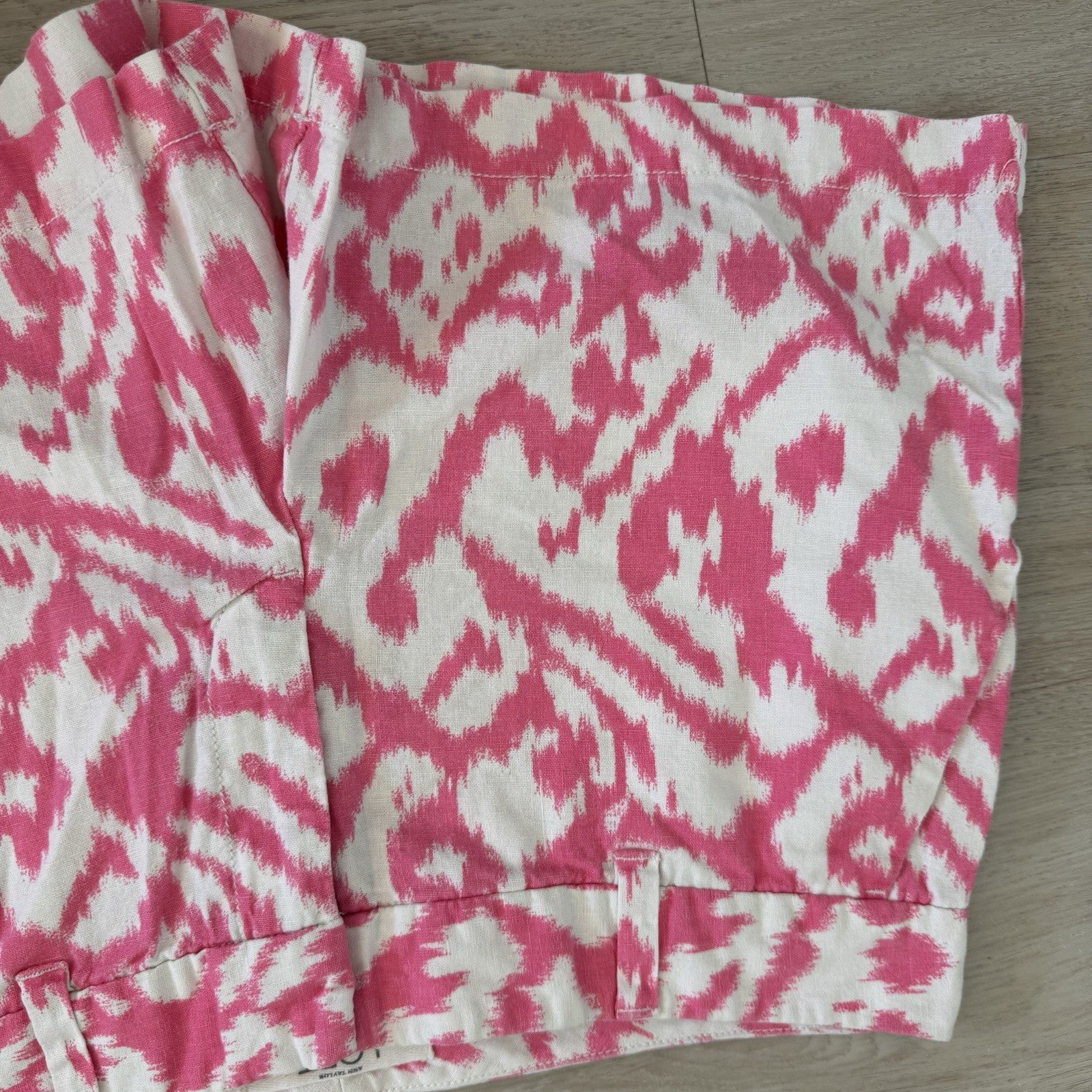 LOFT Pink Ikat Shorts Women’s 6 Linen Blend Summer Preppy