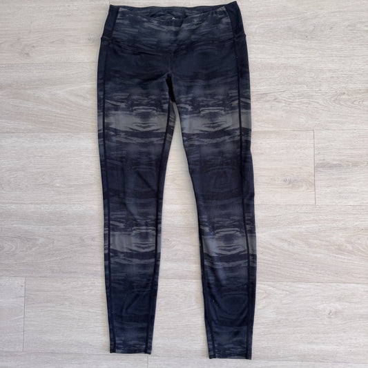 Athleta High Rise Leggings Women’s Small Black Gray Abstract Print