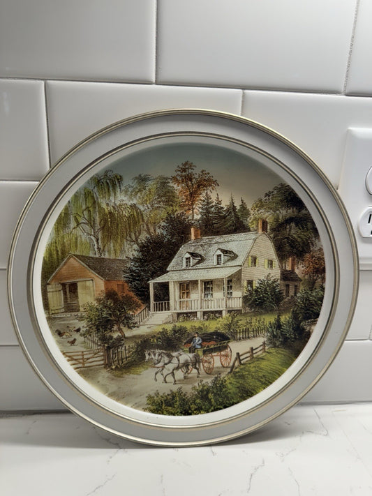Vintage Collectible Plate Currier & Ives The American Homestead Summer Beverage