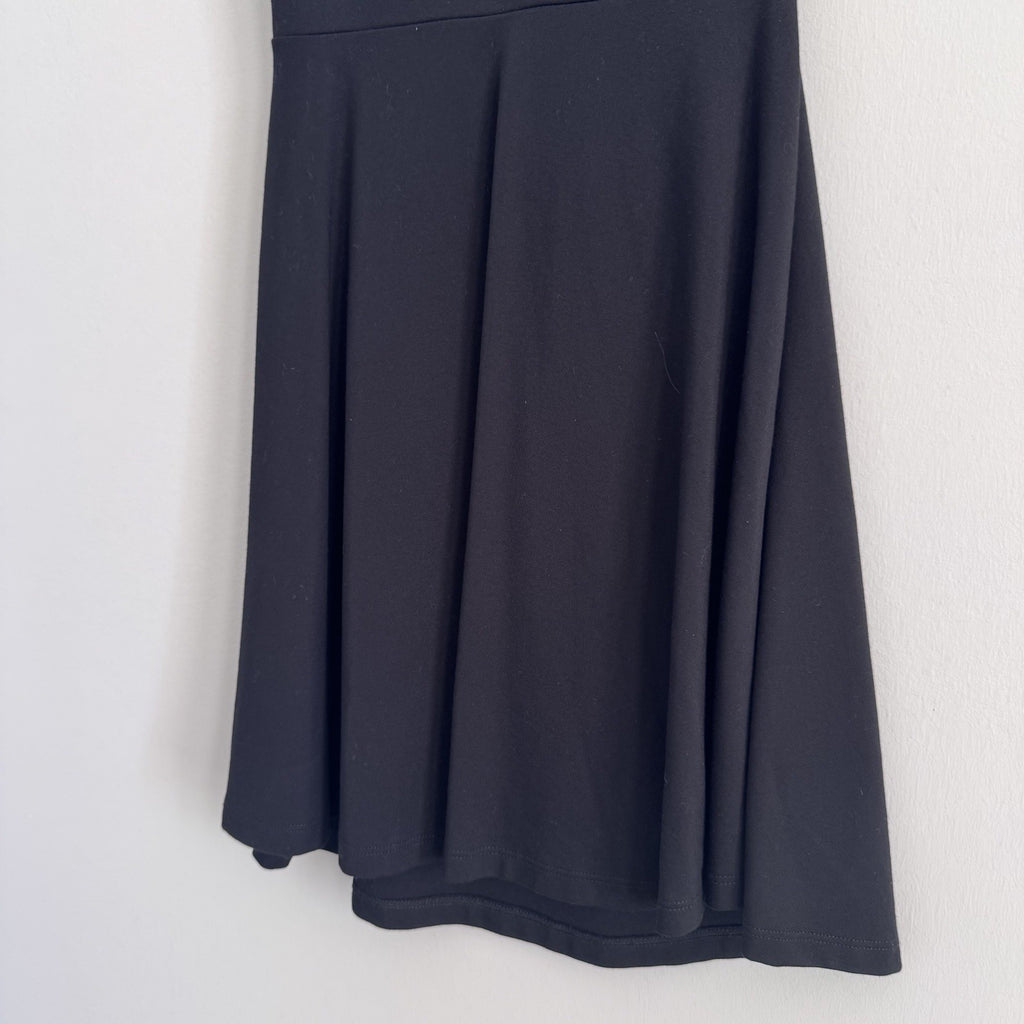 Just Me Black Open Back Dress Small Made USA Sleeveless Stretch