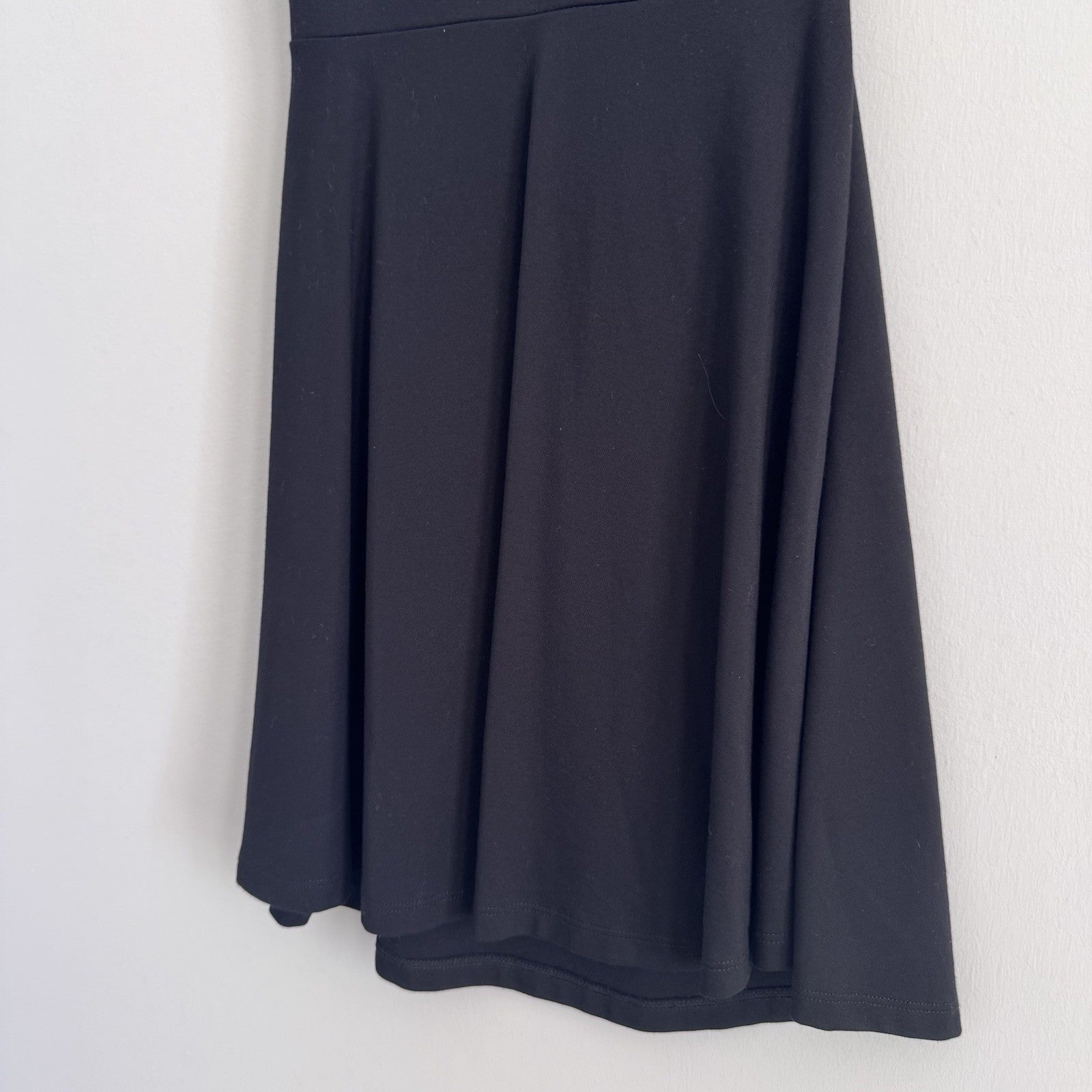 Just Me Black Open Back Dress Small Made USA Sleeveless Stretch