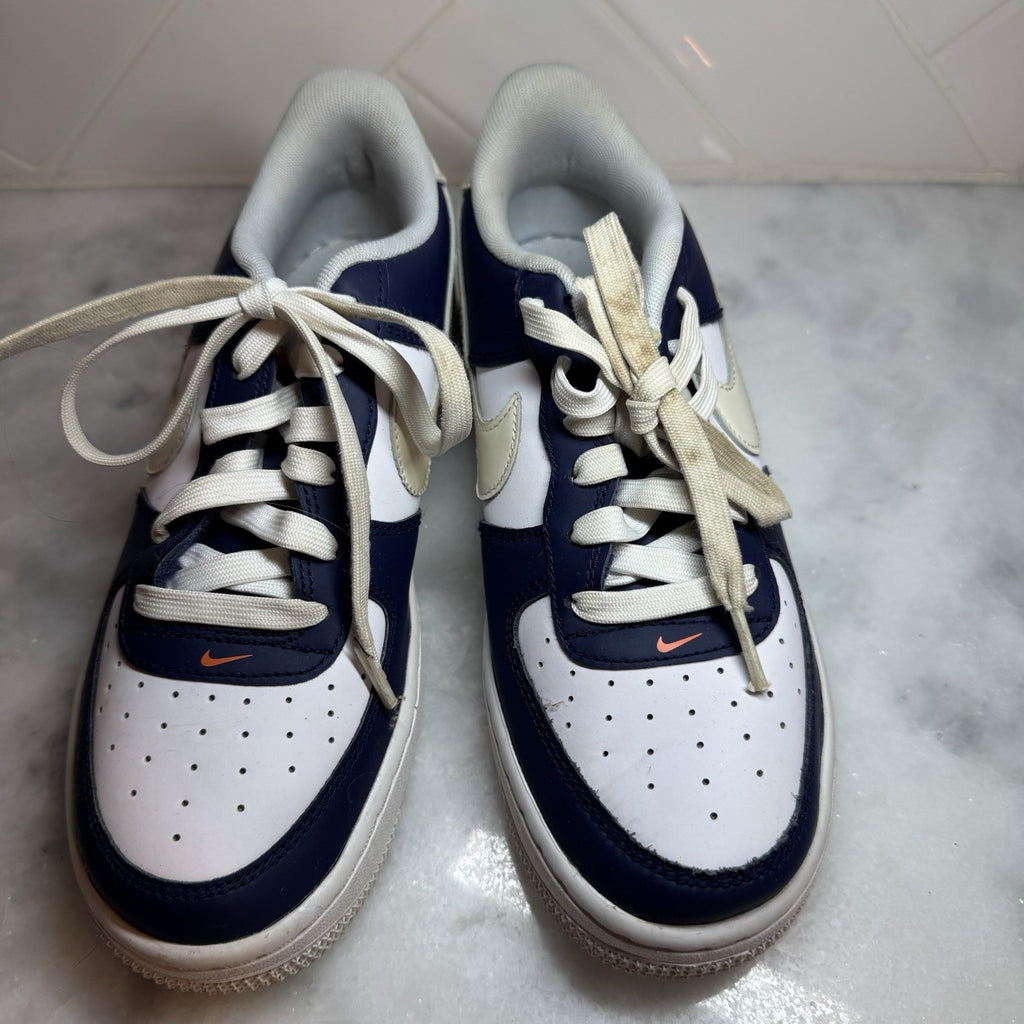 Nike Air Force 1 Low Sun Reactive Navy White Orange Kids Size 5