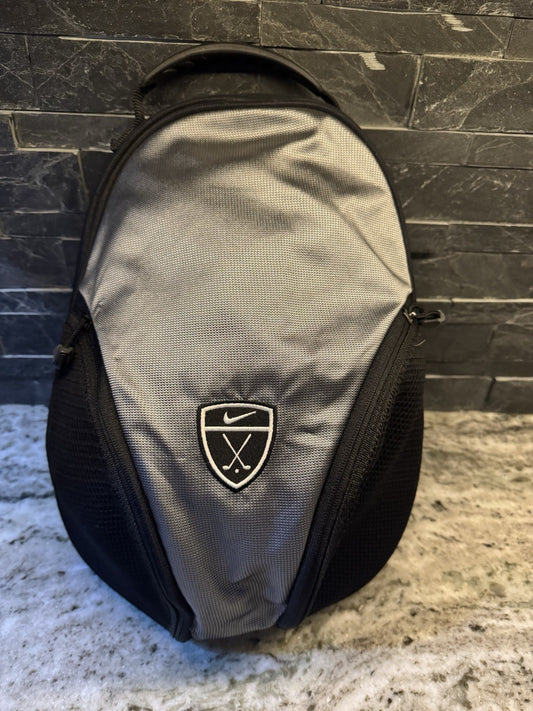 VTG Nike Golf Shoe Bag Mesh Swoosh Tote Zipper Black Gray Caddy Carry Case