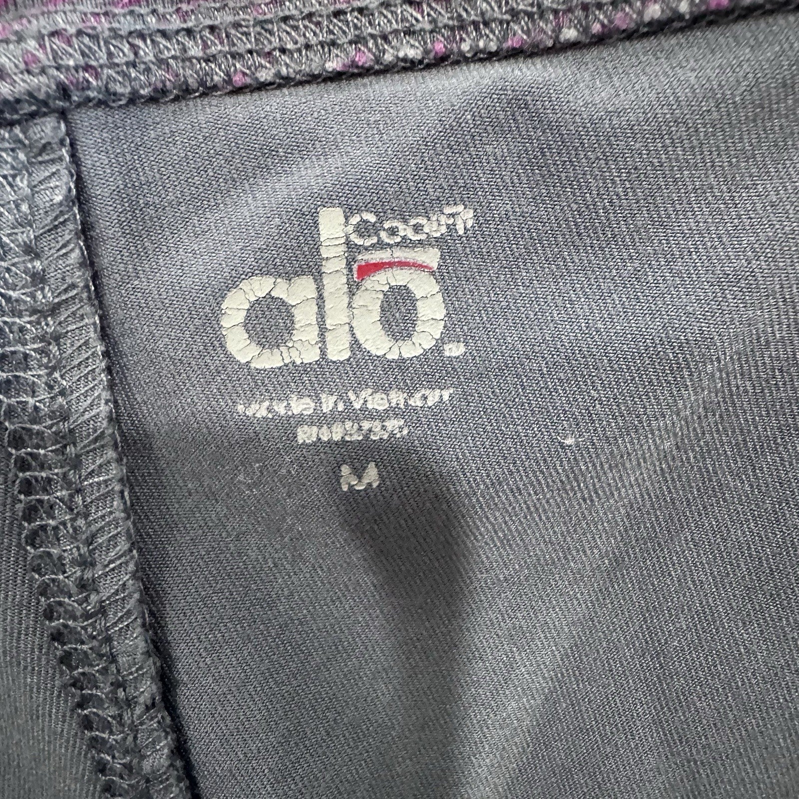 Alo Yoga Air Land Ocean Crop Yoga Pants Grey Pink Stripe Fold Over Waist Medium