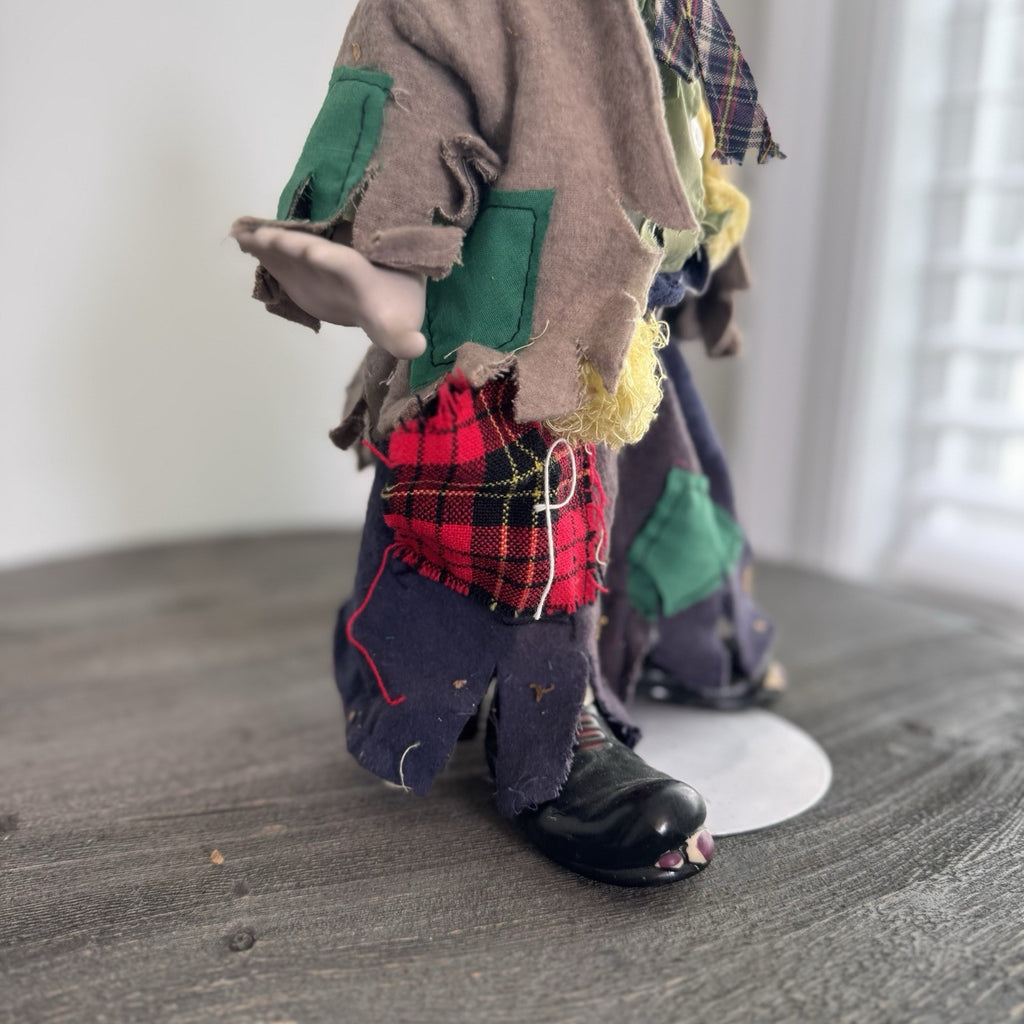 Vintage Sad Hobo Clown Porcelain Figurine 13" Emmett Kelly Style with Broom