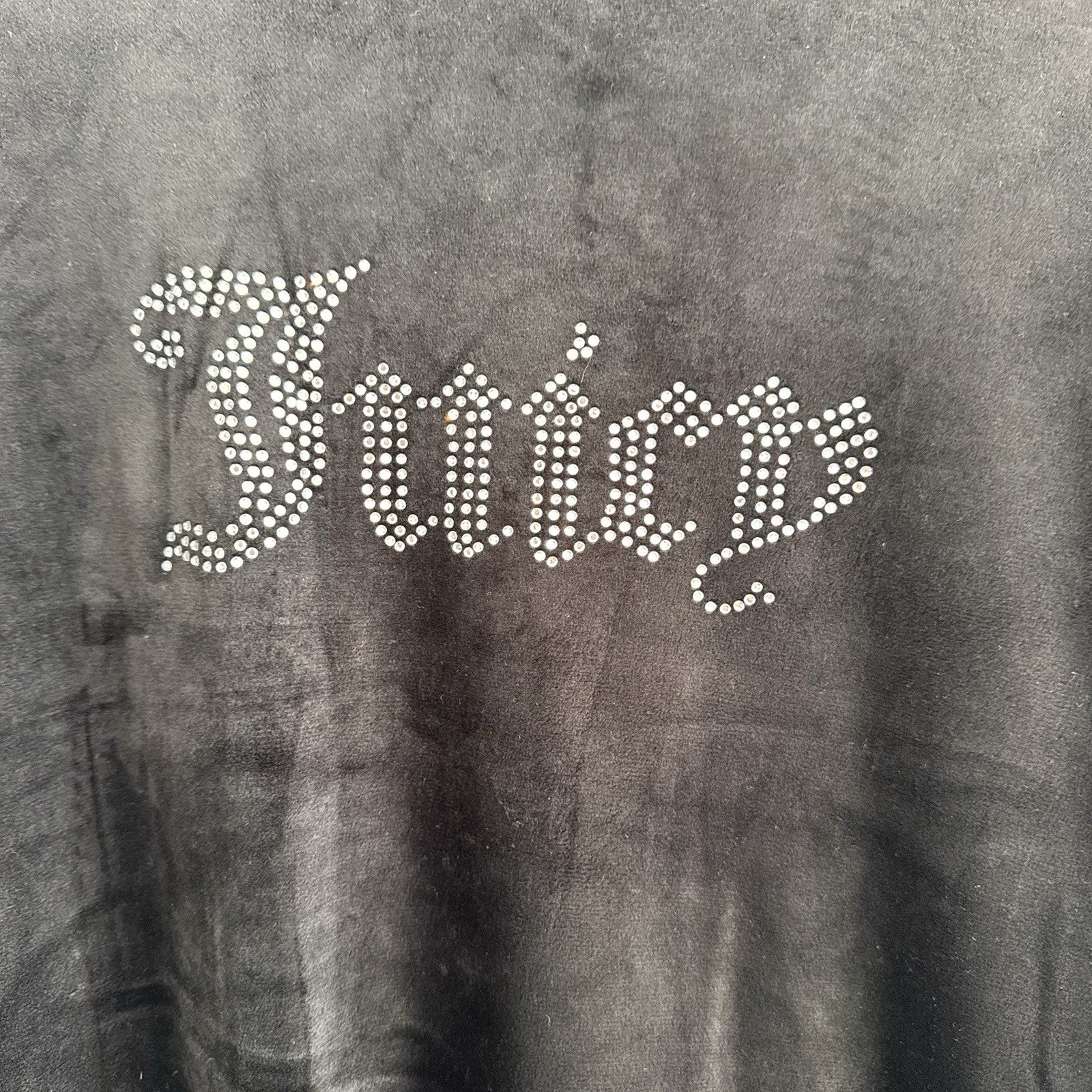 Juicy Couture Velour Tracksuit Set Black Rhinestone Logo Size M NWT Y2K