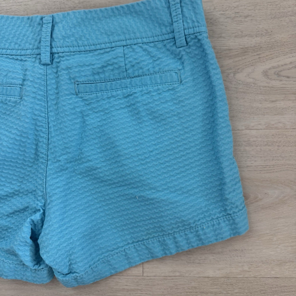Lilly Pulitzer Callahan Short Sz 2 Turquoise Textured Cotton Womens