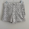 VRST Men's 5'' Resort Short, Slim Fit, White/Silver Stamped Geo Print, Small