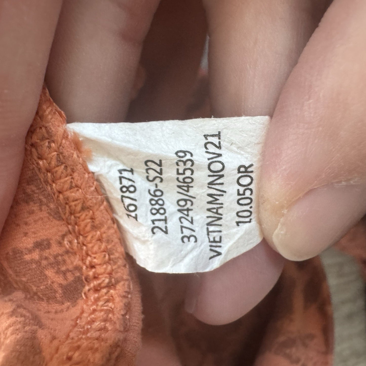 REI Leggings Womens Small Orange Floral Take Your Time 7/8 Length Athleisure