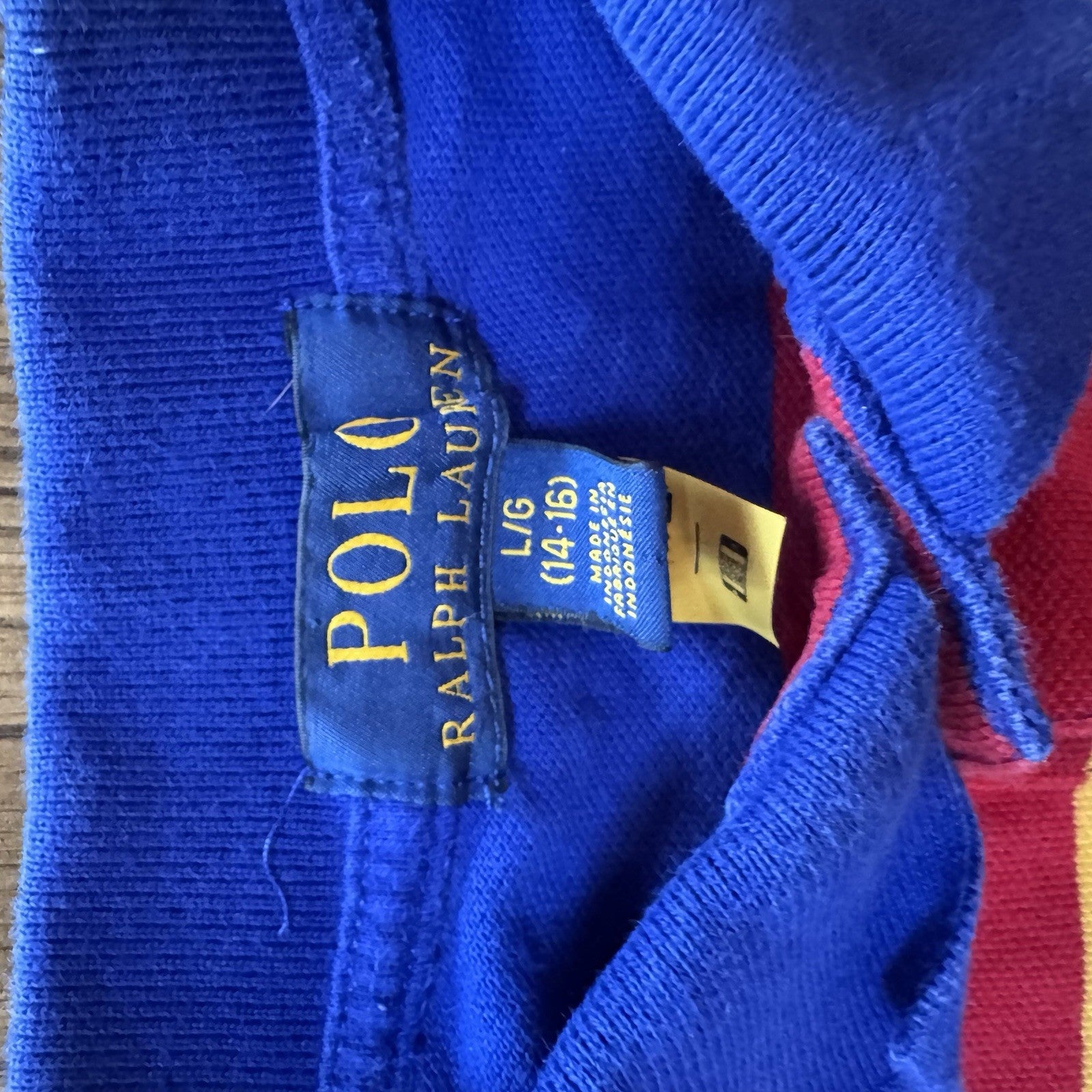 Polo Ralph Lauren Boys L (14-16) Multicolor Striped Polo Shirt 100% Cotton