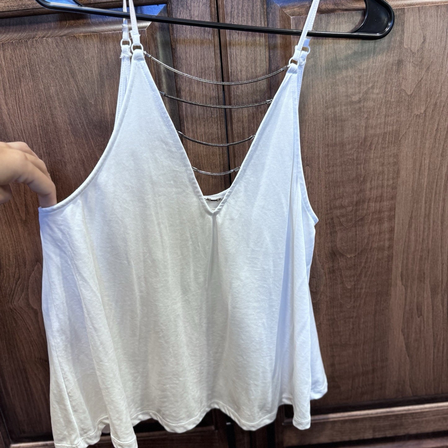 Silence + Noise White Strappy Back Tank Top Small S Urban Outfitters