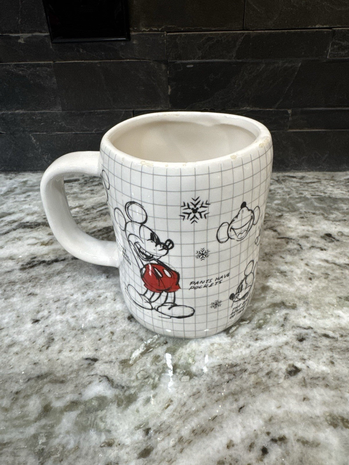 Disney Mickey Mouse Sketch Book Drawing Black & White Large Coffee Mug