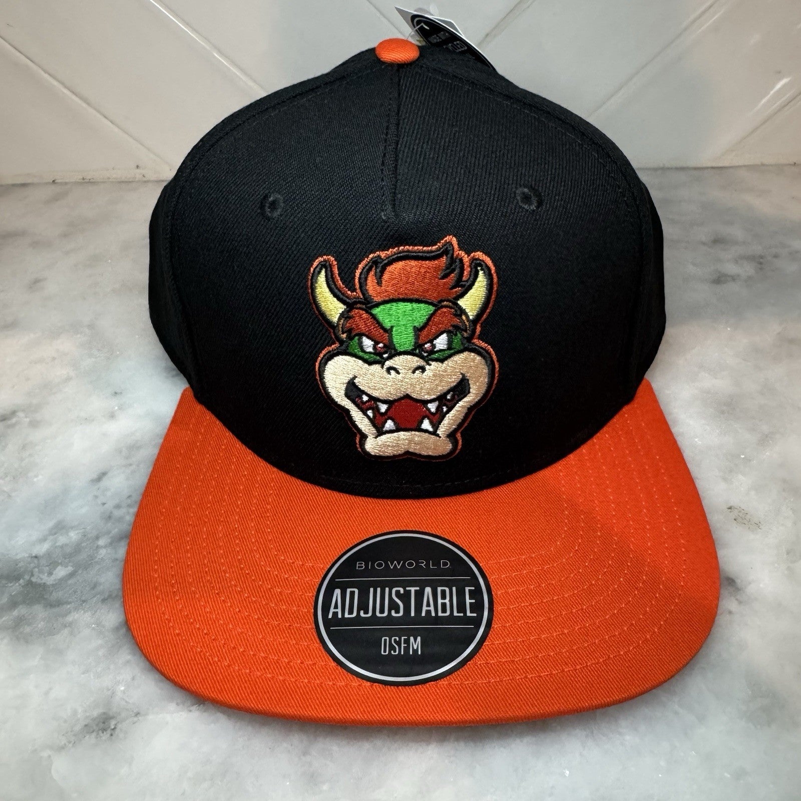 Nintendo Bowser Snapback Hat Black & Orange New With Tags One Size Fits All