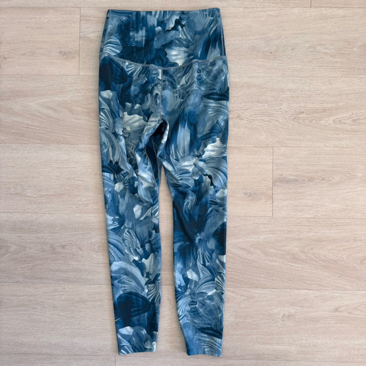 Nike Dri Fit Womens Blue Floral Print Leggings Athletic Pants Size Small