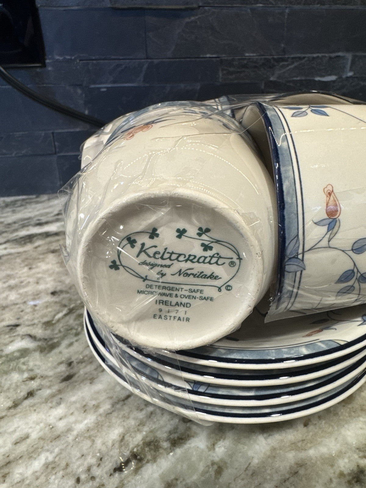 NORITAKE KELTCRAFT ~ EASTFAIR ~ Ironstone Cup & Saucer Made In Ireland Set Of 4