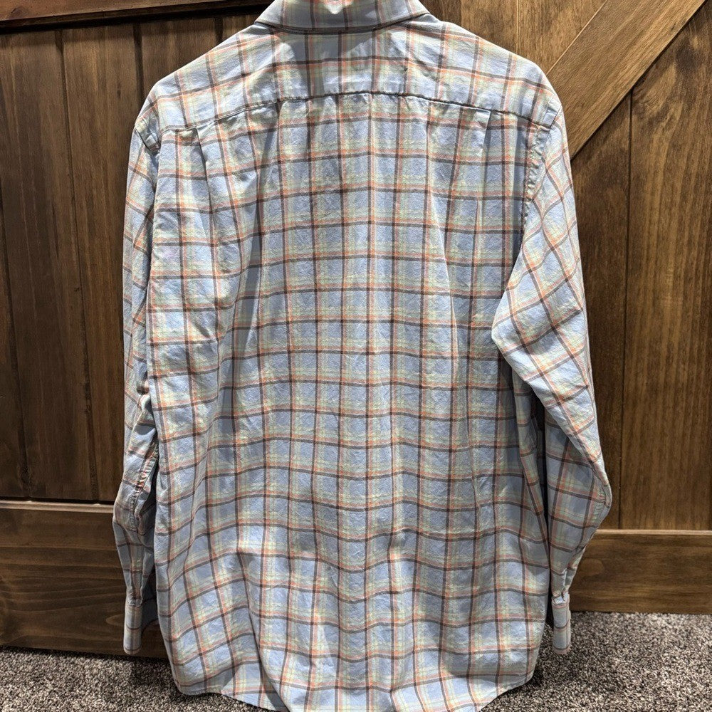 Lacoste Men's Button-Down Shirt Size 42 | Plaid Long Sleeve Classic Fit |