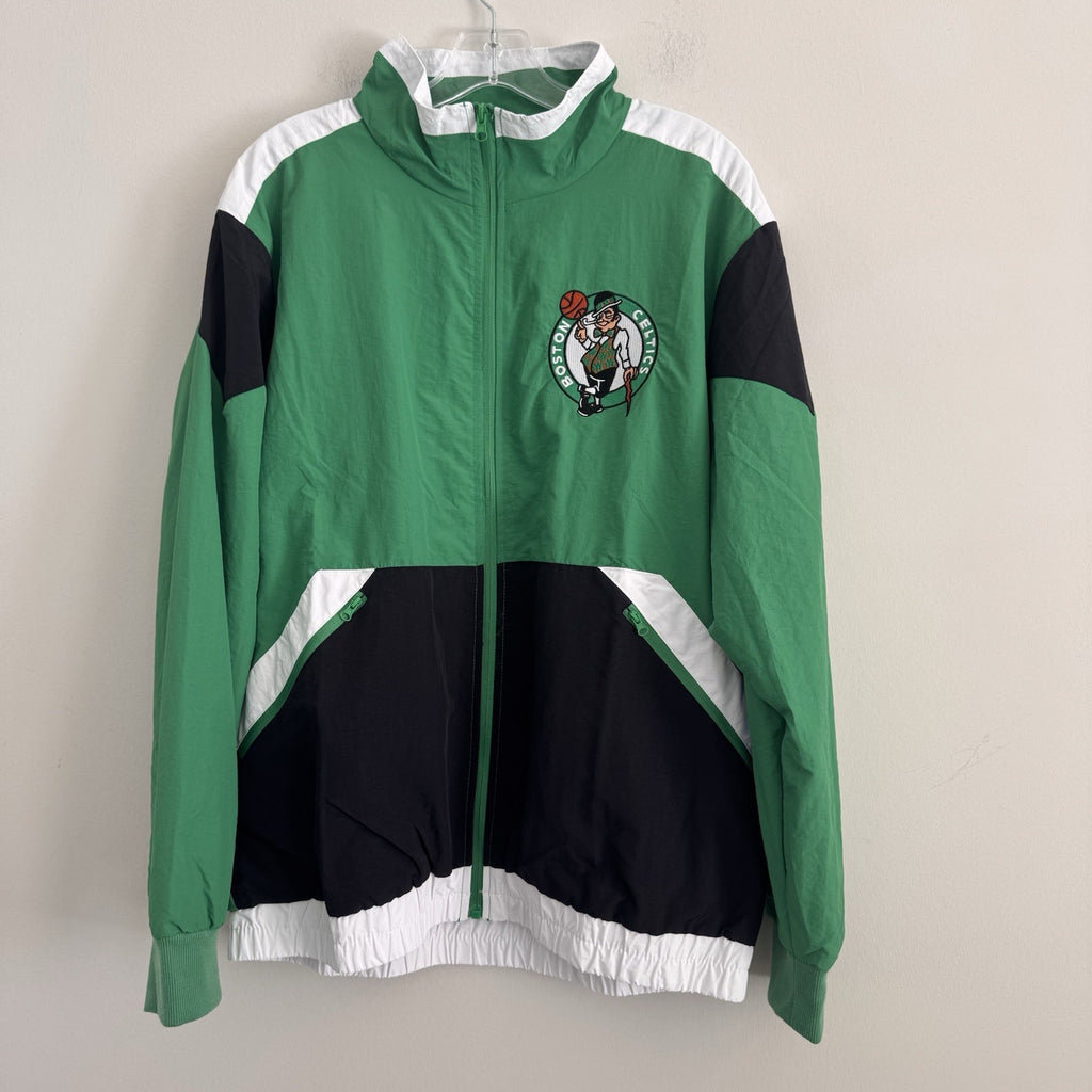 Boston Celtics Jacket Mens Large Green Full Zip Track Retro NBA NWT Ultra Game