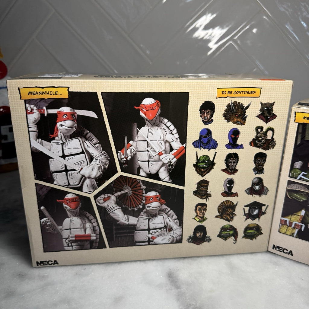 NECA TMNT Eastman Laird First Turtles B&W 2-Pack Old Man Raphael Lot