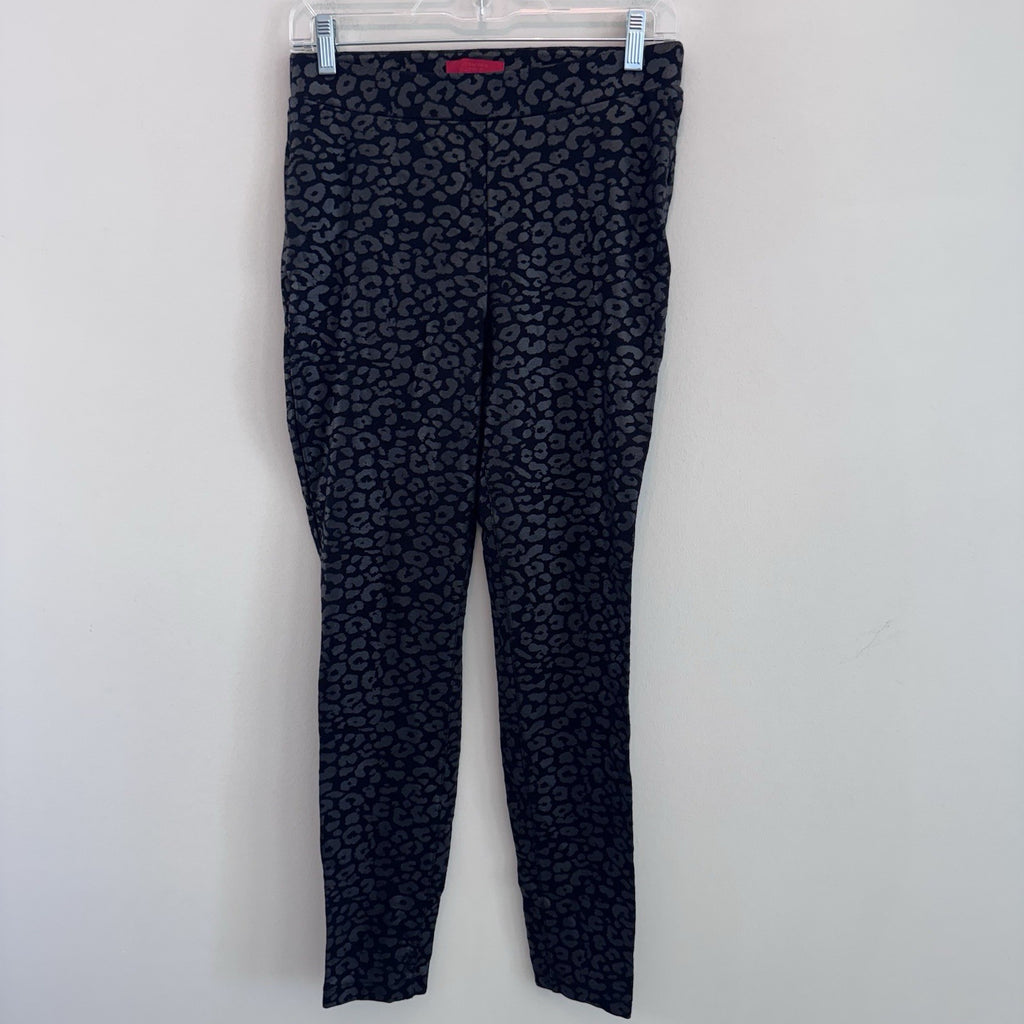 Jennifer Lopez Leopard Print Skinny Pants Black Grey High Waisted Stretch Medium
