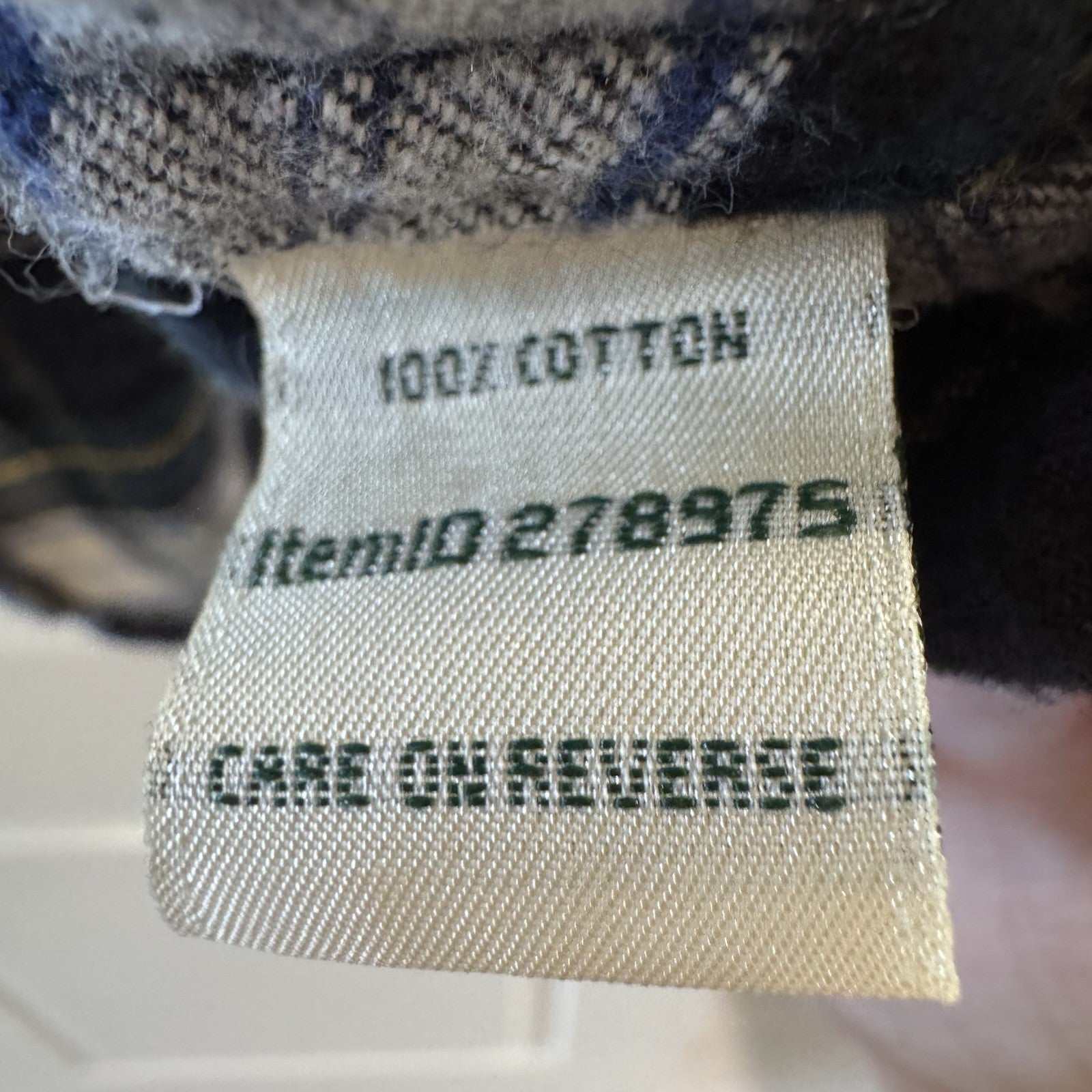 L.L.Bean Men’s Flannel Shirt 2X Black Blue Yellow Plaid Long Sleeve Cotton