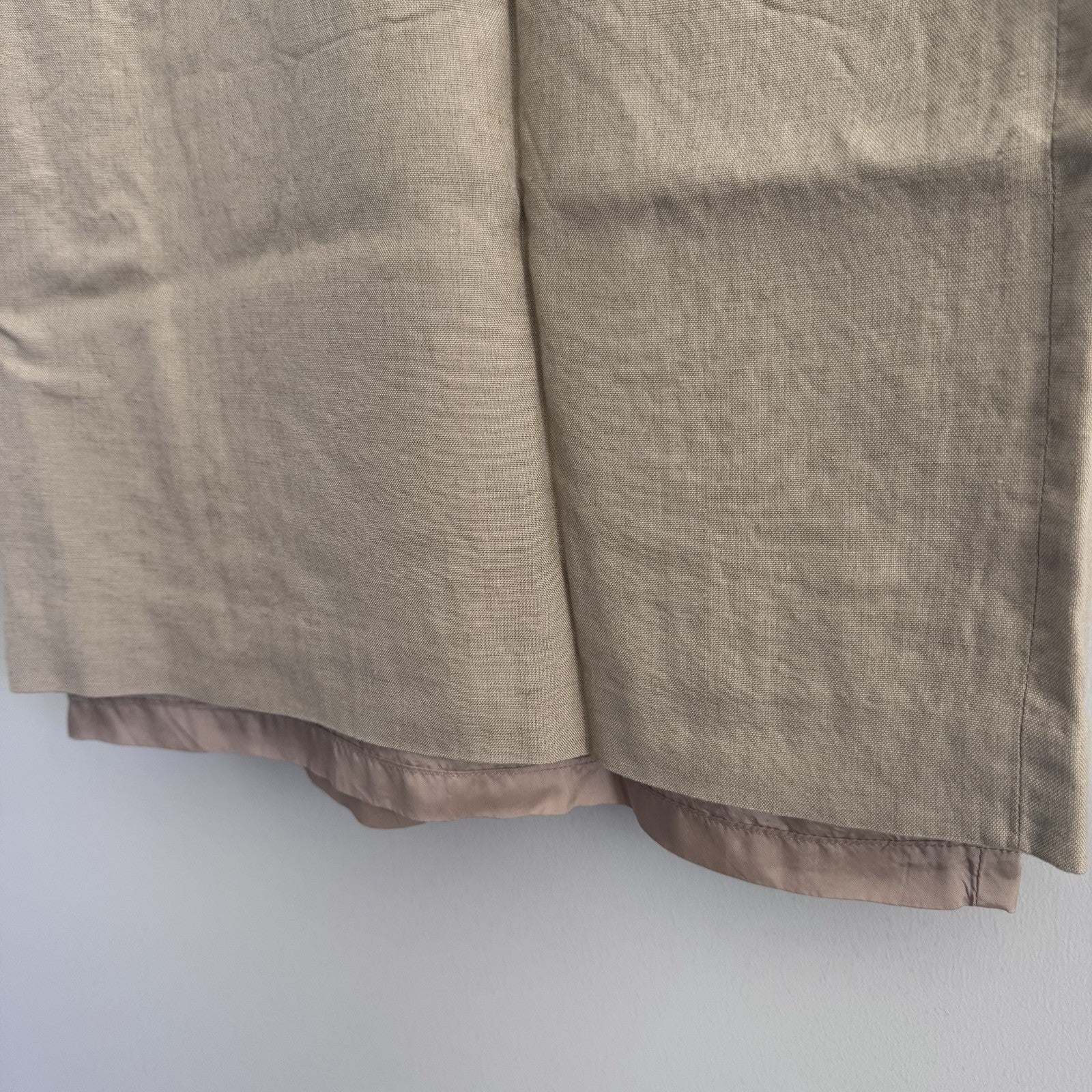 Y2K Talbots Linen Blend Skirt 10 Beige Midi Lined Classic Career