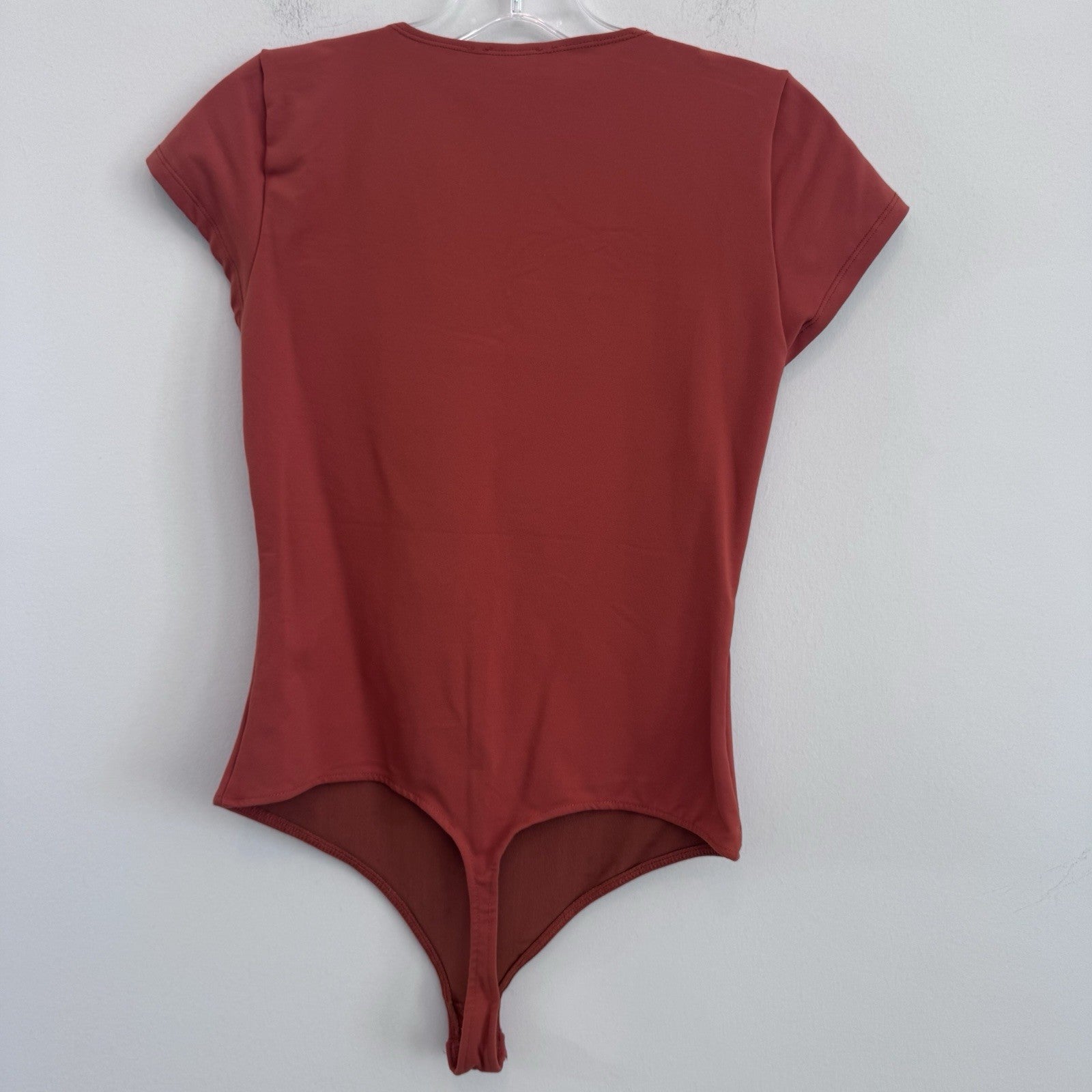 Free People Intimately Bodysuit XS Rust Orange Square Neck Stretch Top