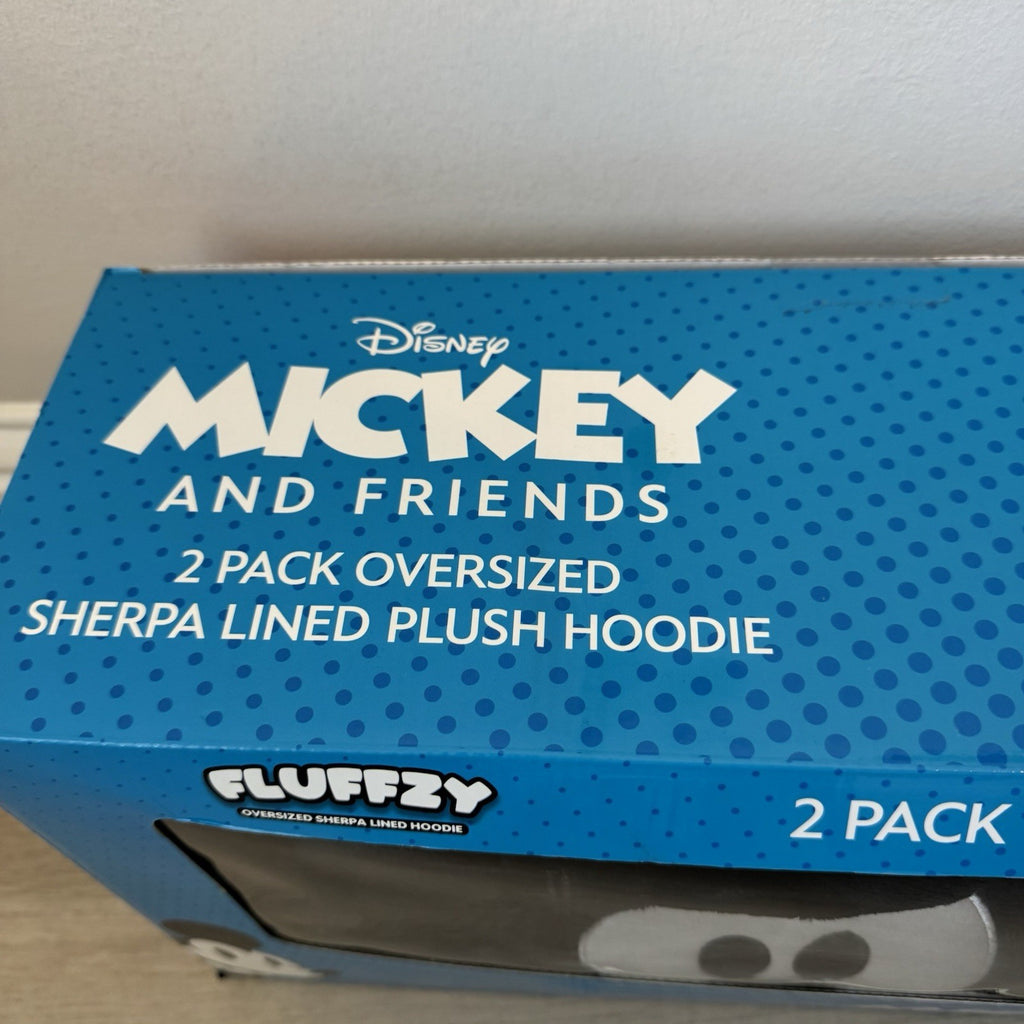 Disney Mickey & Friends Fluffzy 2‑Pack Oversized Sherpa‑Lined Plush Hoodies NEW
