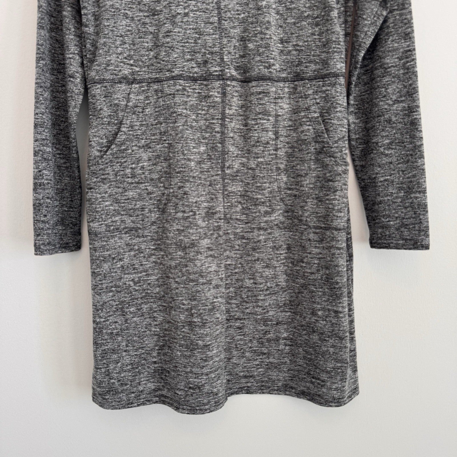The Limited Gray Space Dye Active Dress XS Pockets Long Sleeve Heathered