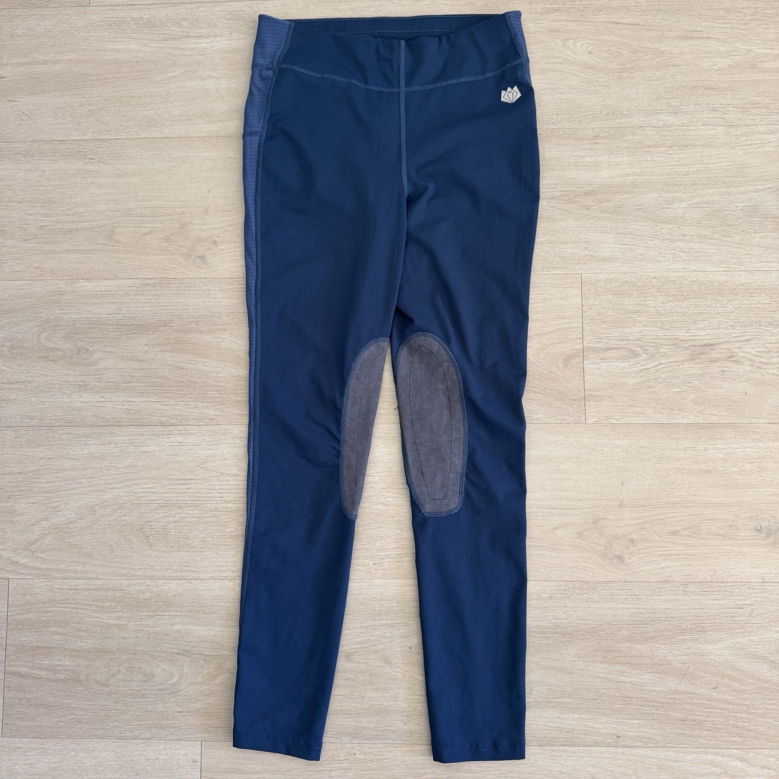 FitsT4 Sports Womens Riding Leggings Breeches Knee Patch Blue Size S