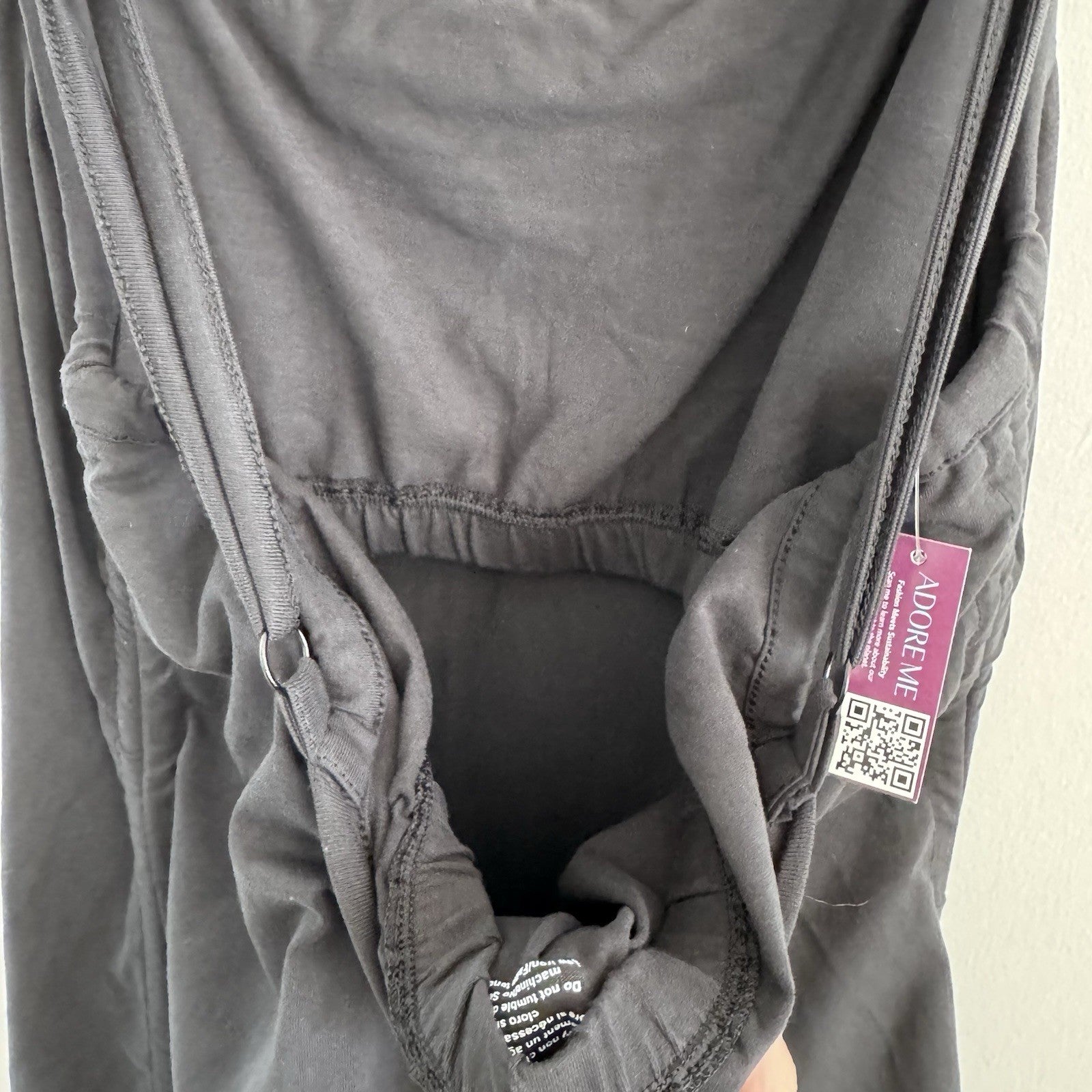 Adore Me Black Cami Slip Dress NWT Plus Size 2X Ruched Side