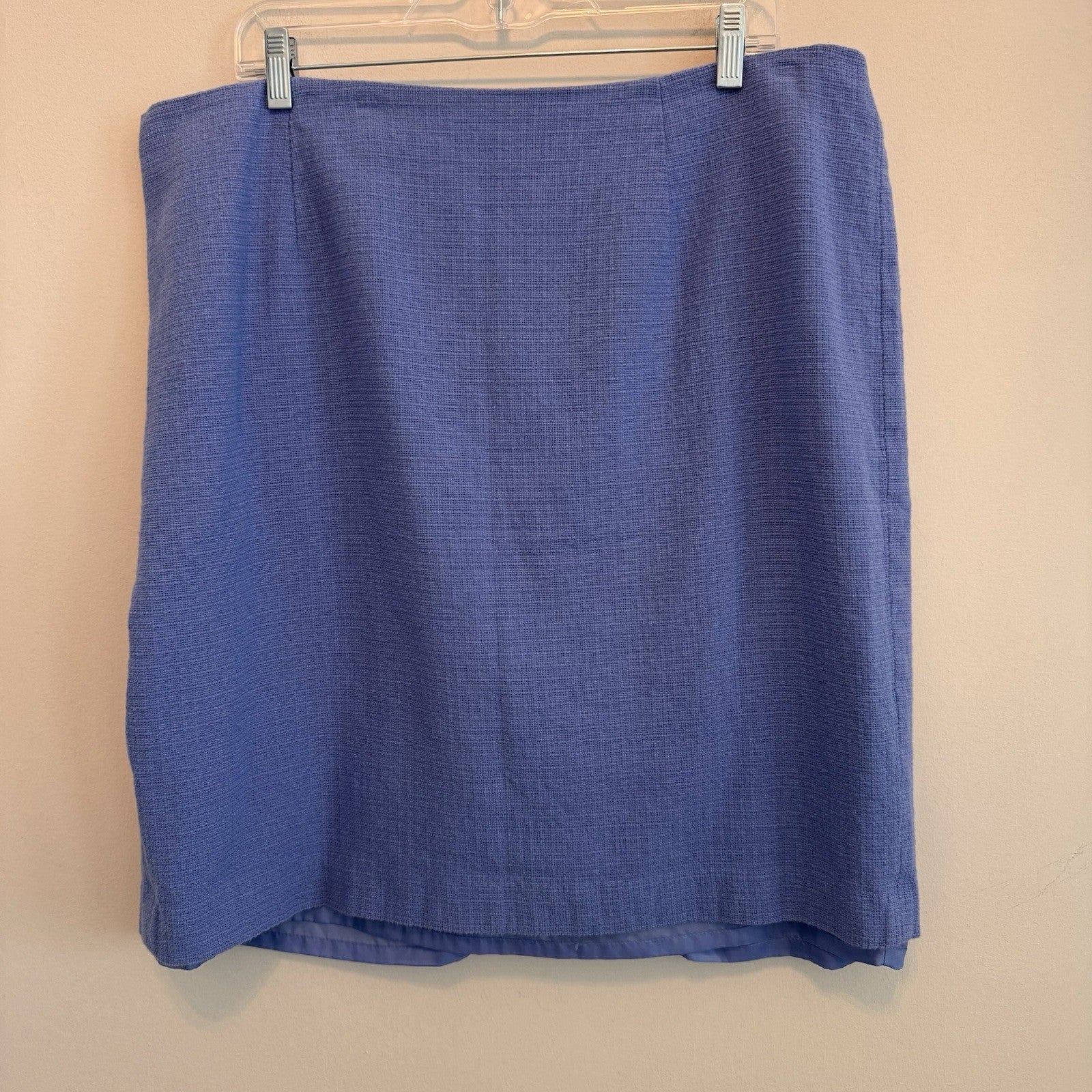 Talbots Women’s Skirt Lot 18W Blue Career Floral Textured Lined 2pc