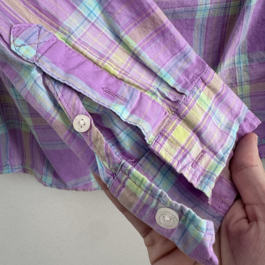 Aeropostale 87 Women’s Plaid Button Down Shirt XS Purple Y2K Pastel Preppy