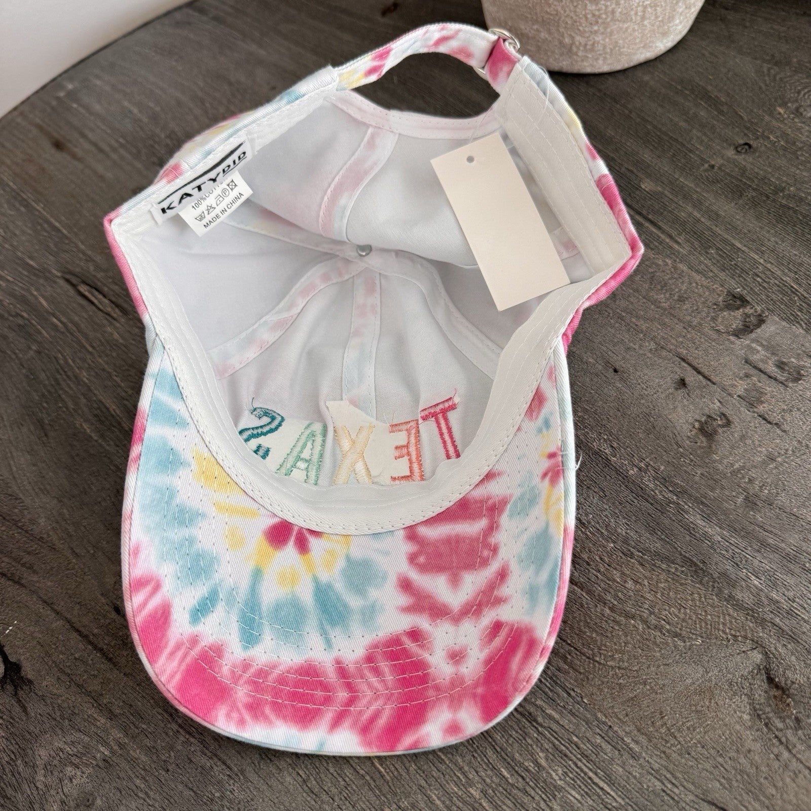 Katydid TEXAS Tie Dye Hat Colorful Embroidered Cap NWT Adjustable Boutique