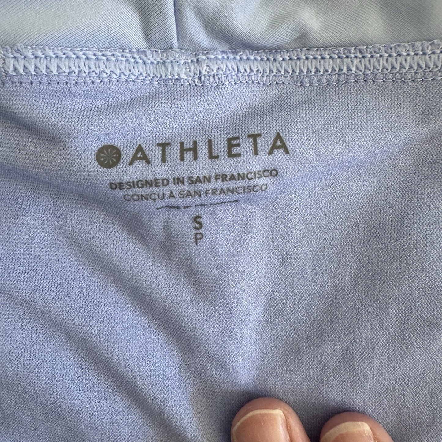 Athleta Womens Light Blue Athletic Shorts Drawstring Lined Size Small