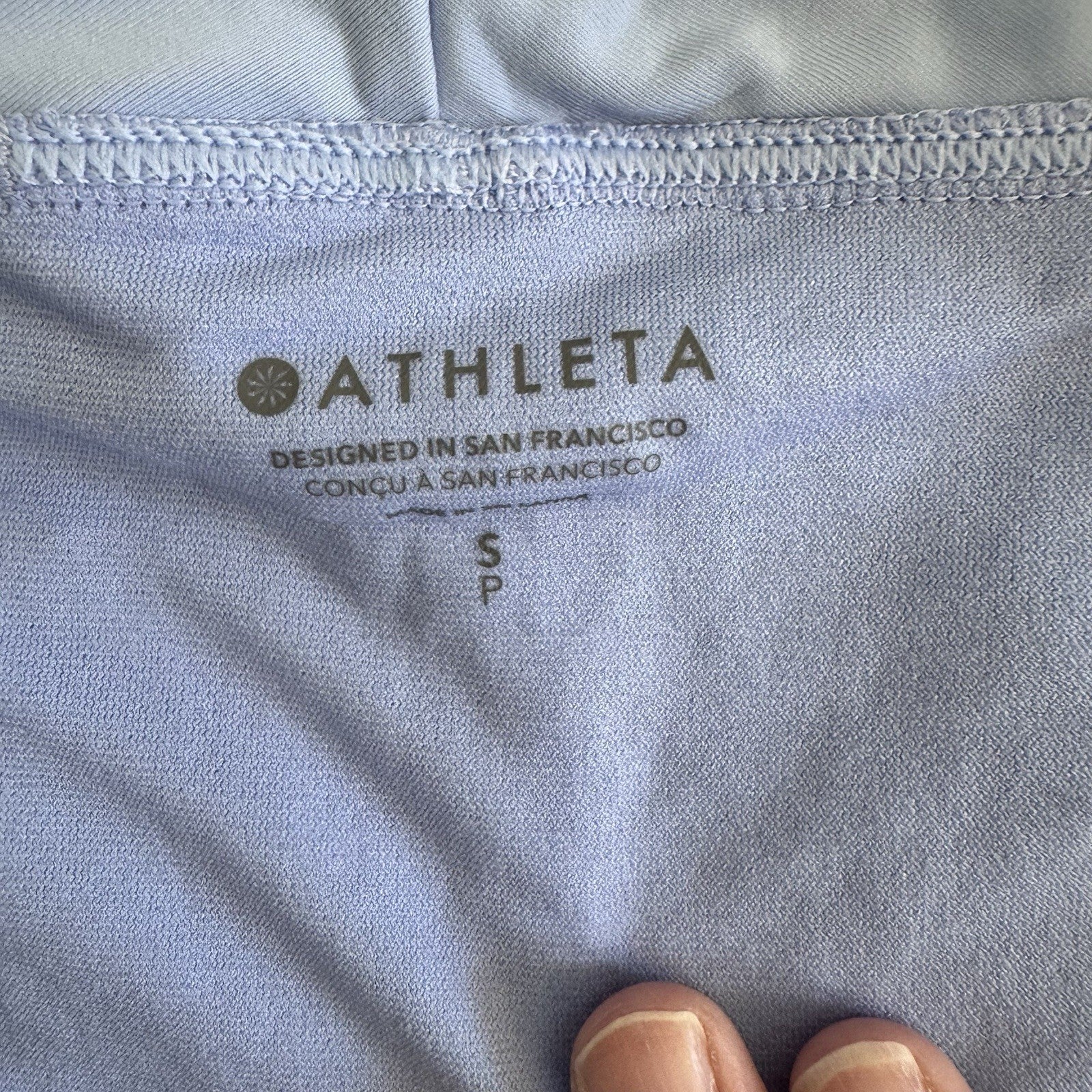 Athleta Womens Light Blue Athletic Shorts Drawstring Lined Size Small