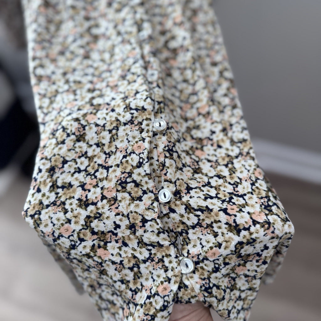 Destination Maternity M Floral Long Sleeve Dress Empire Waist Boho Style