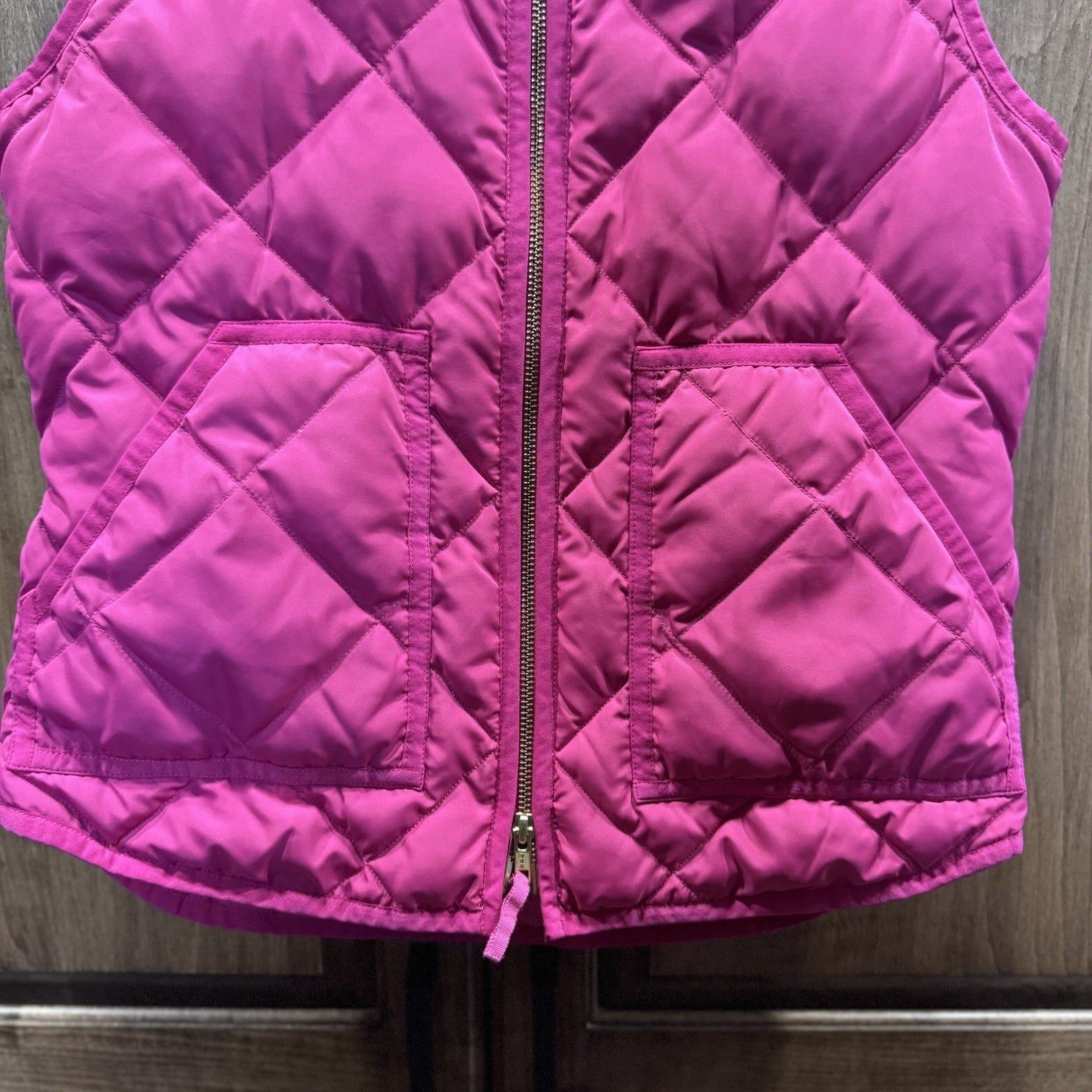 J CREW Factory Down Quilted Puffer Vest Jacket Womens XS X-Small 0 2 Winter Pink
