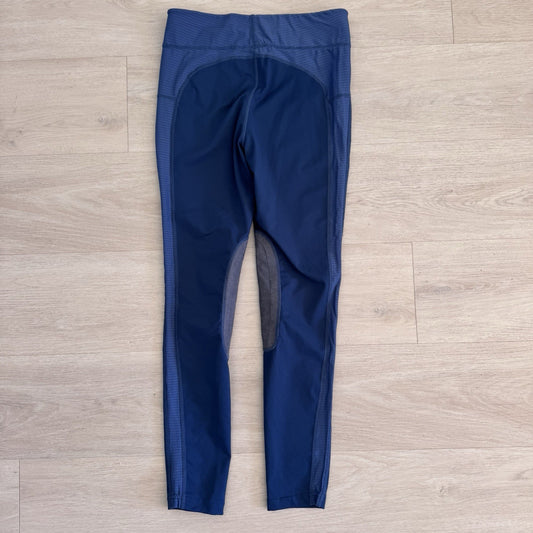 FitsT4 Sports Womens Riding Leggings Breeches Knee Patch Blue Size S