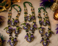 Vintage Mardi Gras Jester Mask Bead Necklaces Lot of 3 Venetian Style