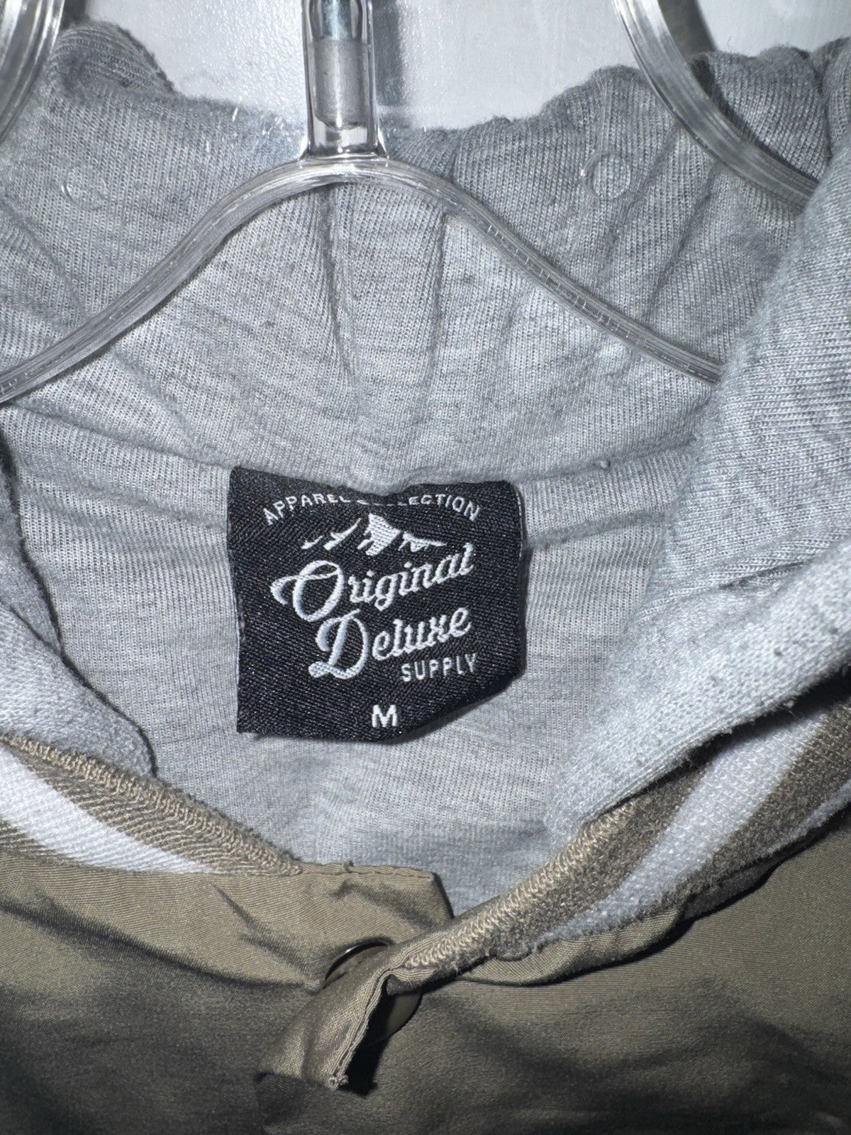 Original Deluxe Supply LA Skeleton Hand Hooded Varsity Jacket Brown/Tan Size M