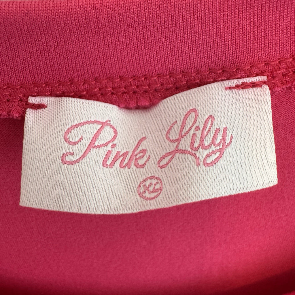 Pink Lily Women’s XL Hot Pink Sleeveless Front Tie Knot T-Shirt Mini Dress USA