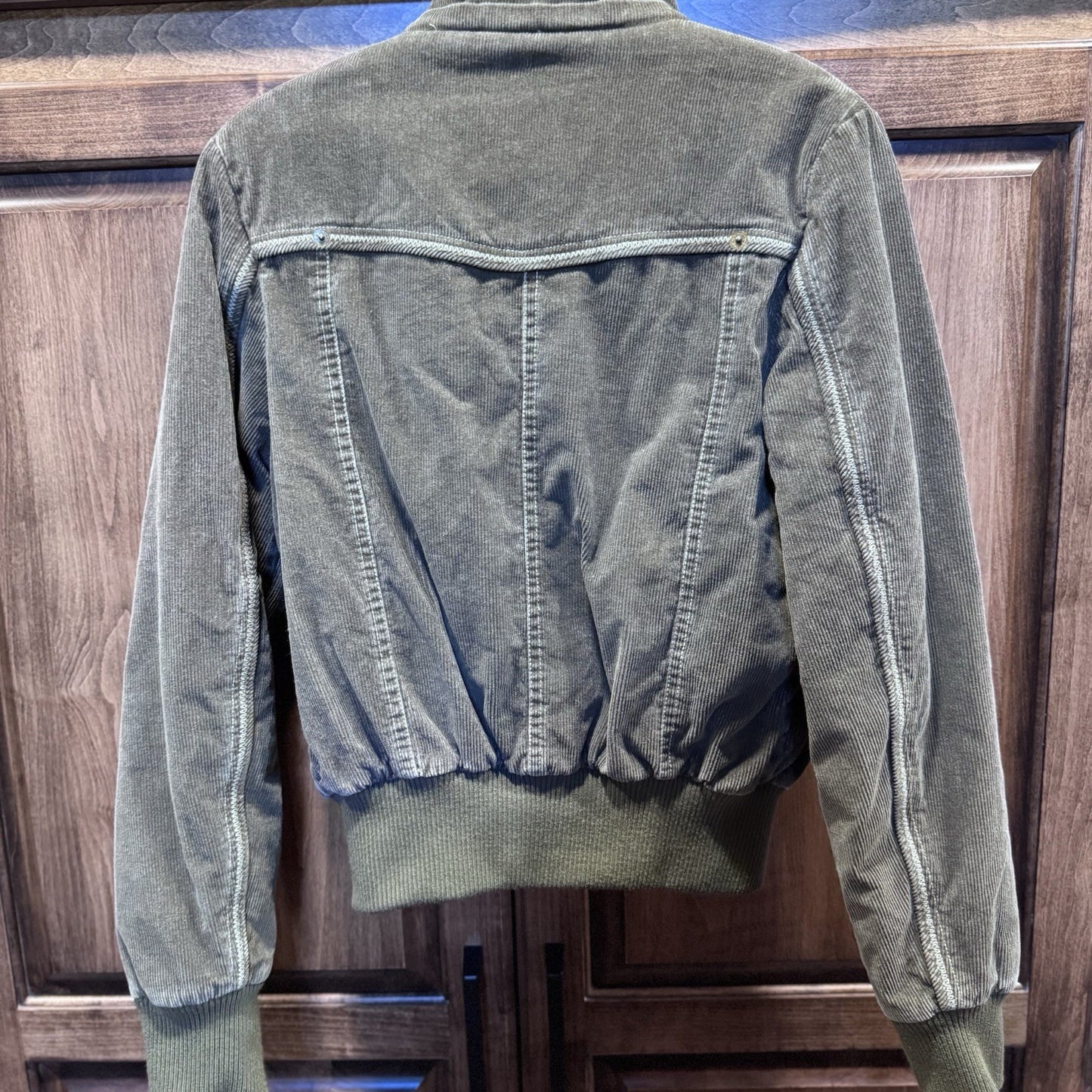 L.e.i. Sherpa Lined Corduroy Jacket Women’s M Brown Distressed Y2K Boho Grunge